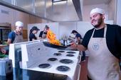 One approach to address food insecurity at UC Berkeley is a course on Personal Food Security and Wellness, with a Teaching Kitchen component that brings the lessons to life through knife skills, “no-cook” cooking, microwave cooking and sheet pan meals. Photo by Jim Block